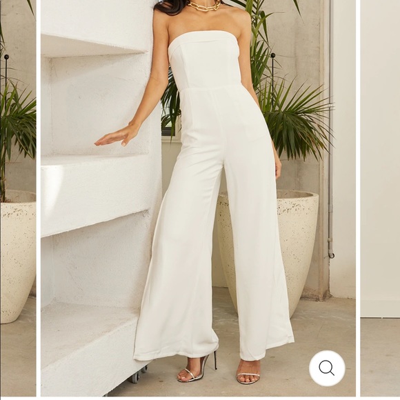 Pants - White Strapless Jumpsuit - NWT